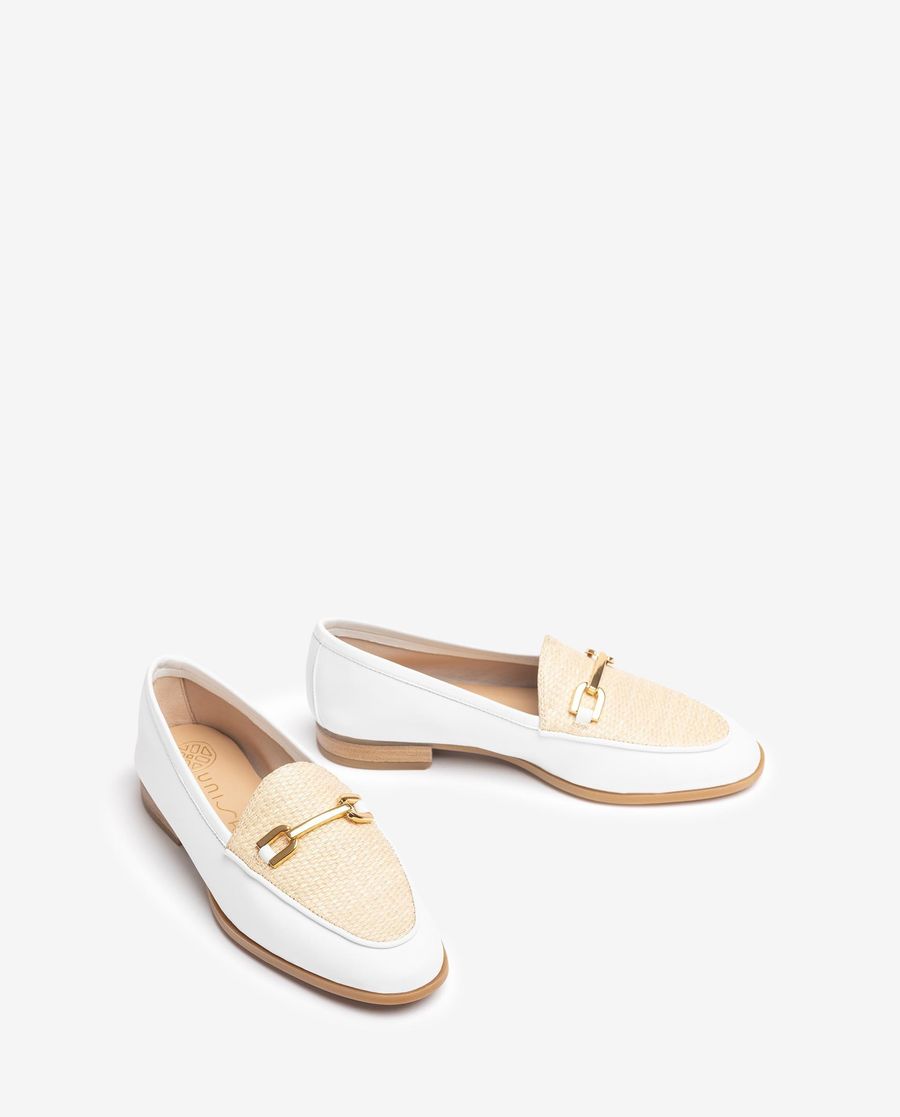 Unisa Mocassins ornés pour femme - Blanc / Naturel