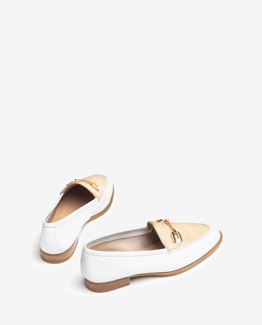 Unisa Mocassins ornés pour femme - Blanc / Naturel