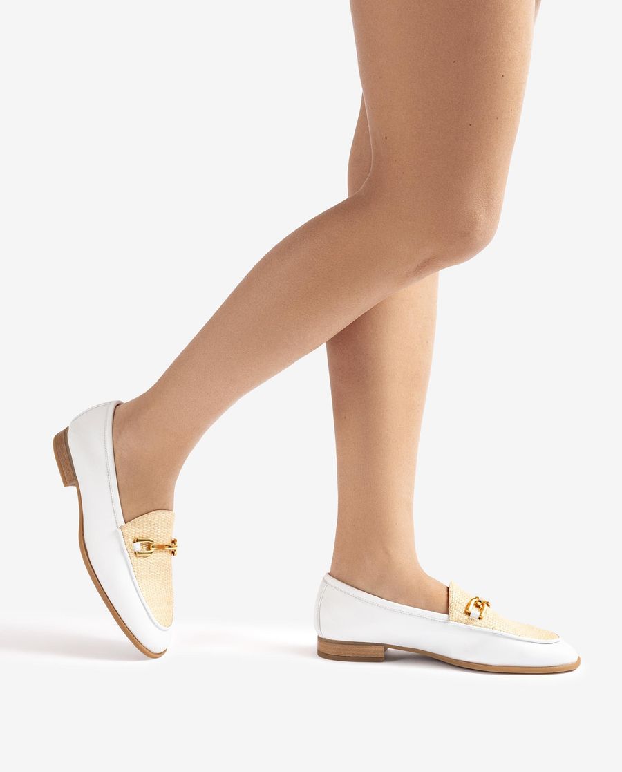 Unisa Mocassins ornés pour femme - Blanc / Naturel