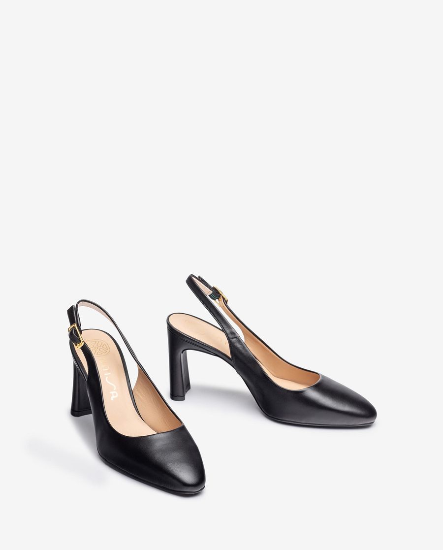 Escarpins à bride arrière et bout carré Unisa pour femme - Noir