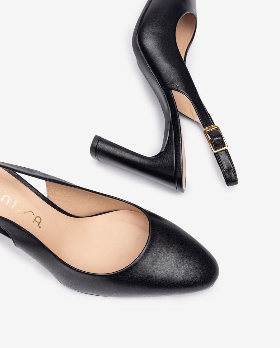 Escarpins à bride arrière et bout carré Unisa pour femme - Noir