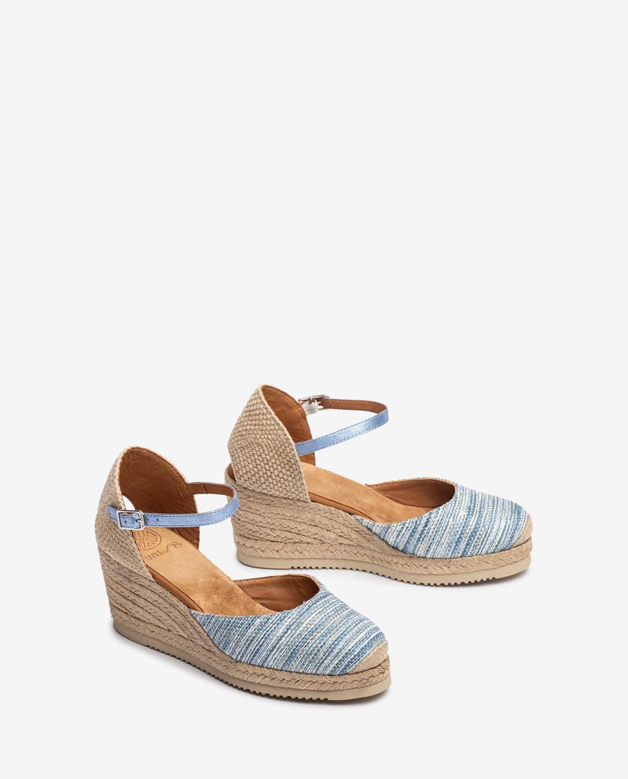 Espadrilles à brides Unisa pour femme en tissu tissé - Bleu