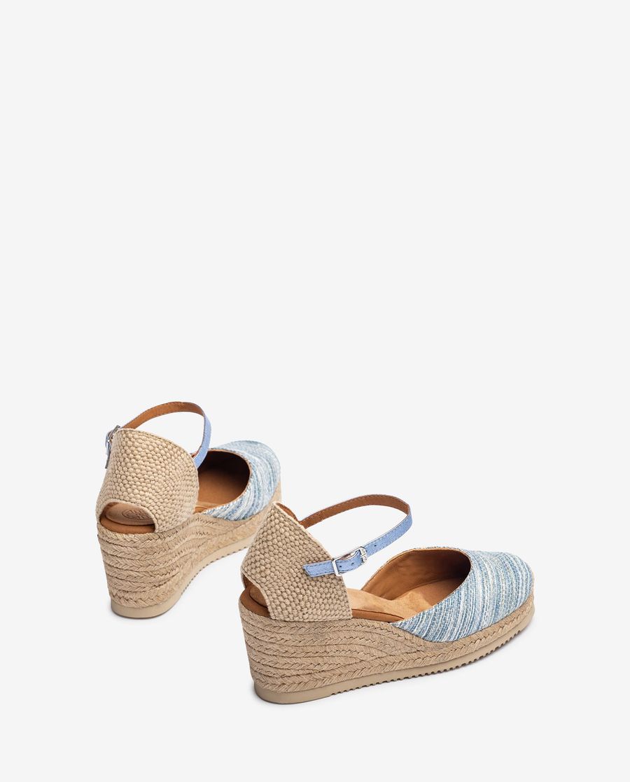 Espadrilles à brides Unisa pour femme en tissu tissé - Bleu