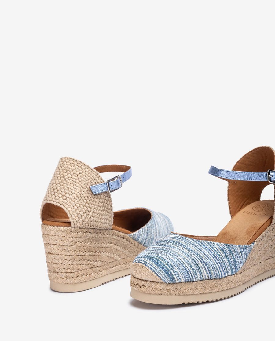 Espadrilles à brides Unisa pour femme en tissu tissé - Bleu