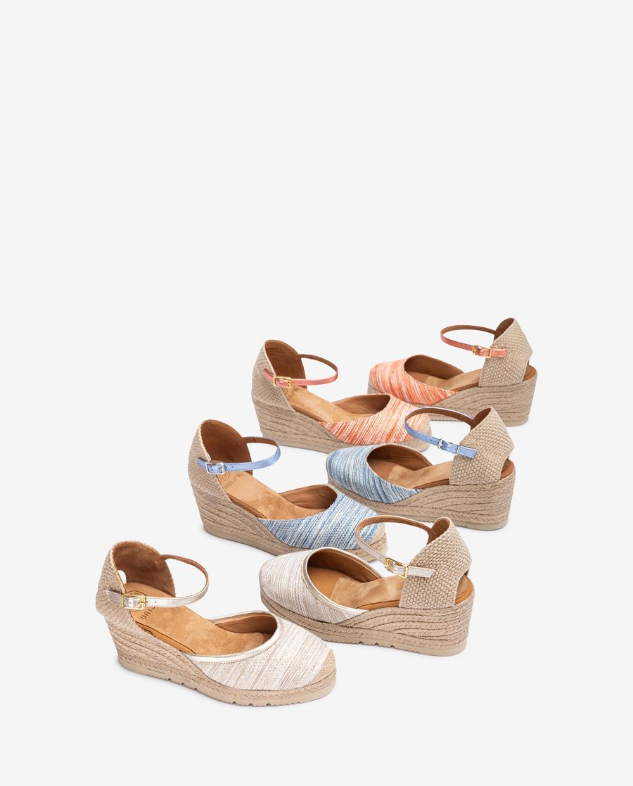 Espadrilles à brides Unisa pour femme en tissu tissé - Bleu