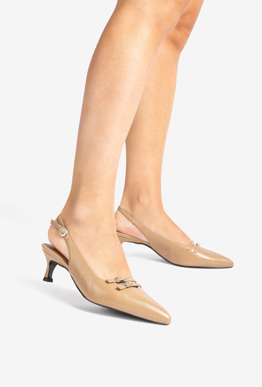 Escarpins à bride arrière et boucles Unisa pour femme - Avoine