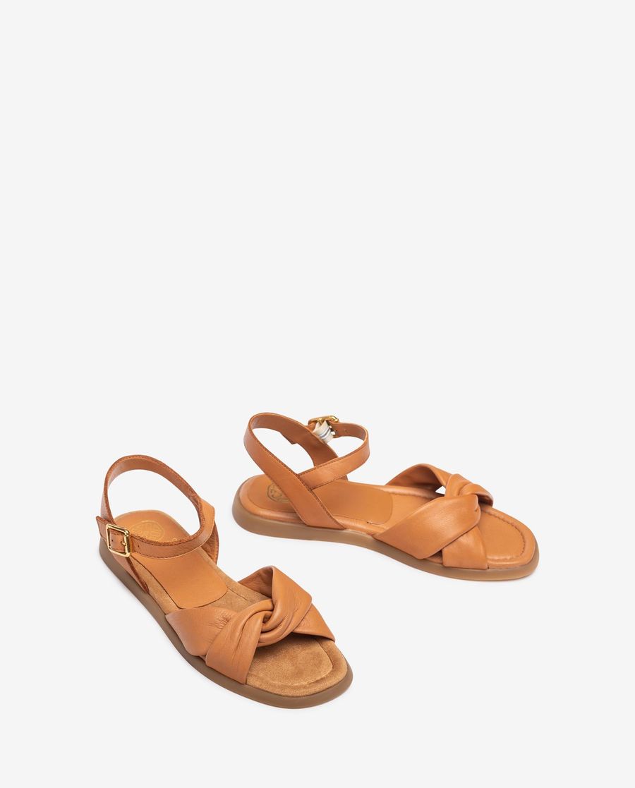 Sandales plates rembourrées Unisa pour femme - Marron