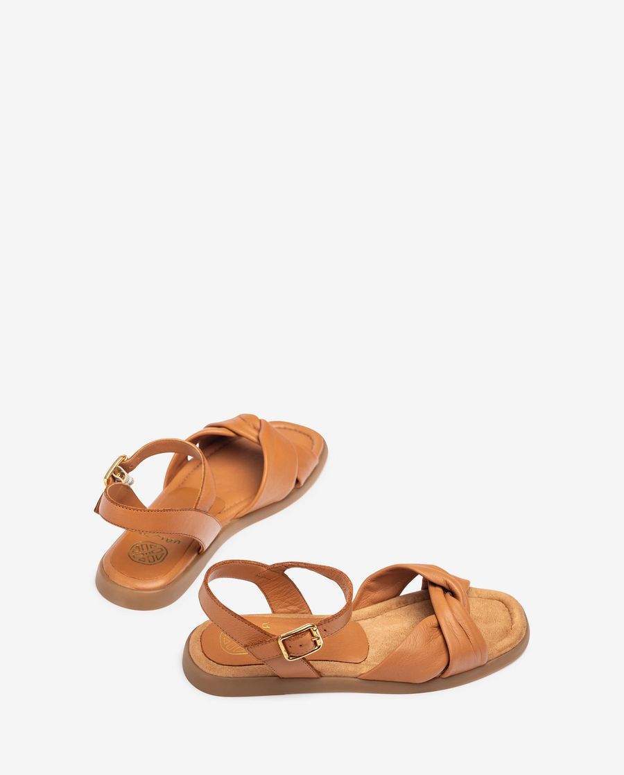 Sandales plates rembourrées Unisa pour femme - Marron