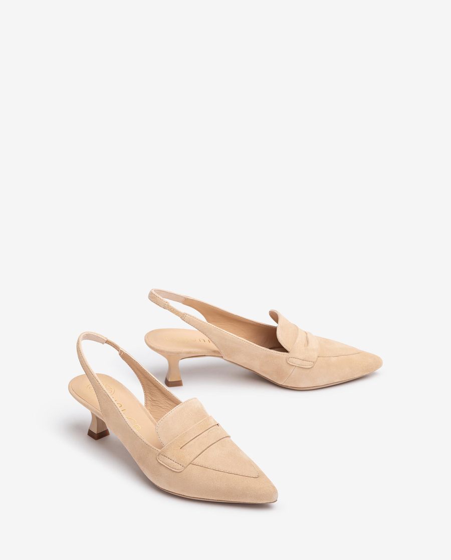 Ballerines à bride arrière avec masque Unisa pour femme - Beige