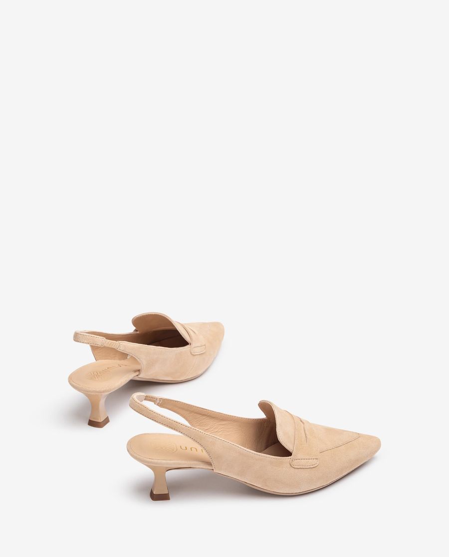 Ballerines à bride arrière avec masque Unisa pour femme - Beige