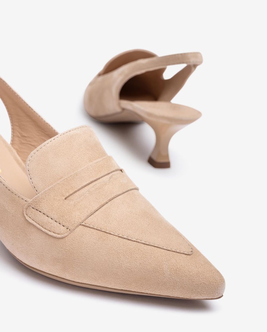 Ballerines à bride arrière avec masque Unisa pour femme - Beige