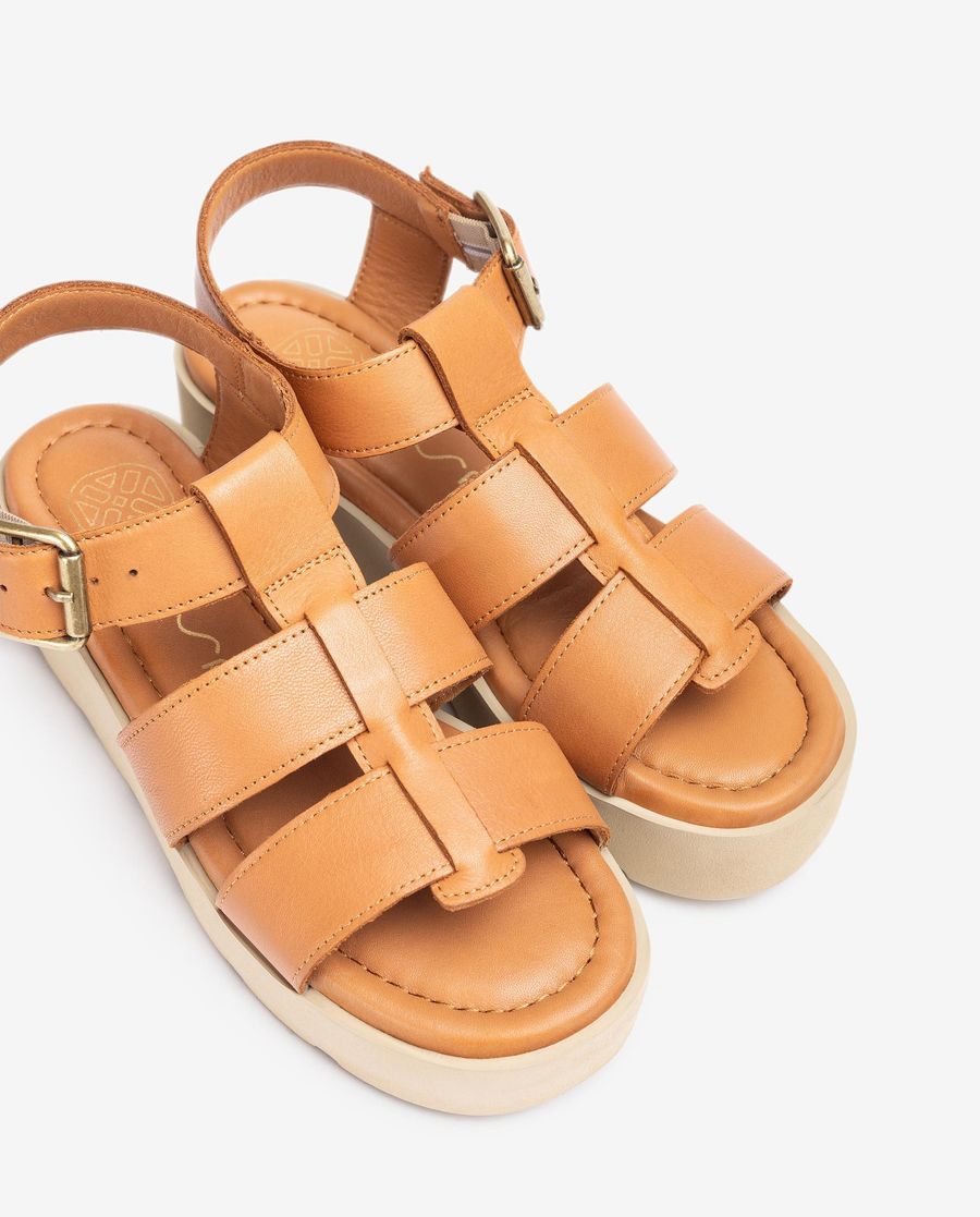 Sandales compensées ultra-légères pour femme Unisa - Marron