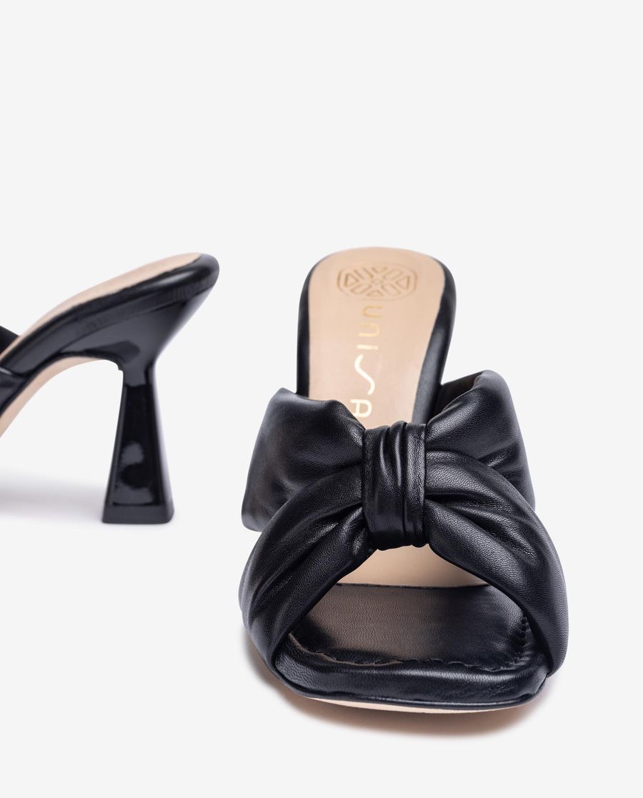 Sandales Unisa à large nœud pour femme - Noir