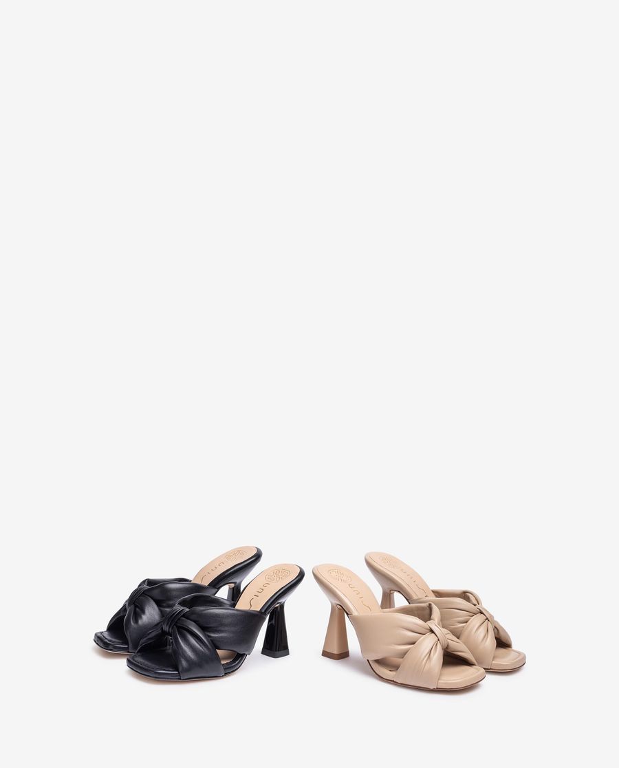Sandales Unisa à large nœud pour femme - Noir