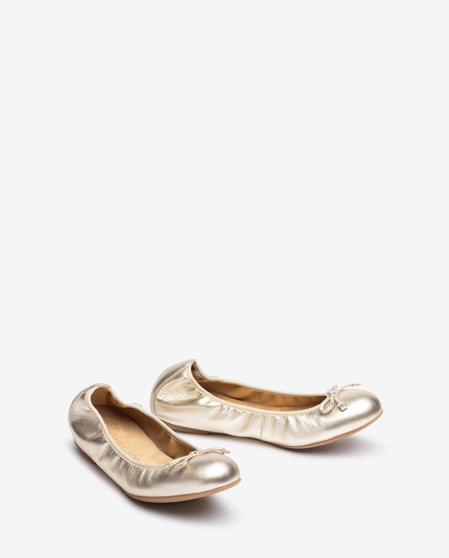 Ballerines Unisa à bout rond pour femme - Doré