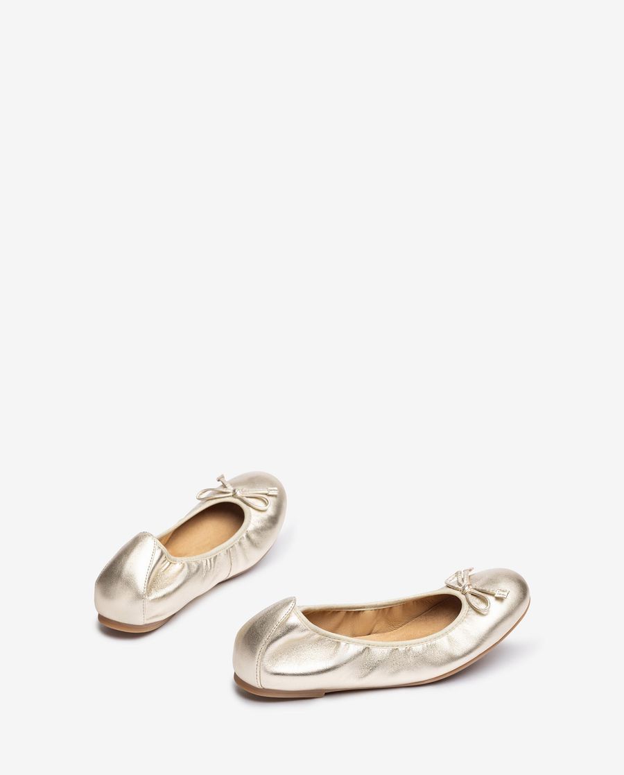 Ballerines Unisa à bout rond pour femme - Doré