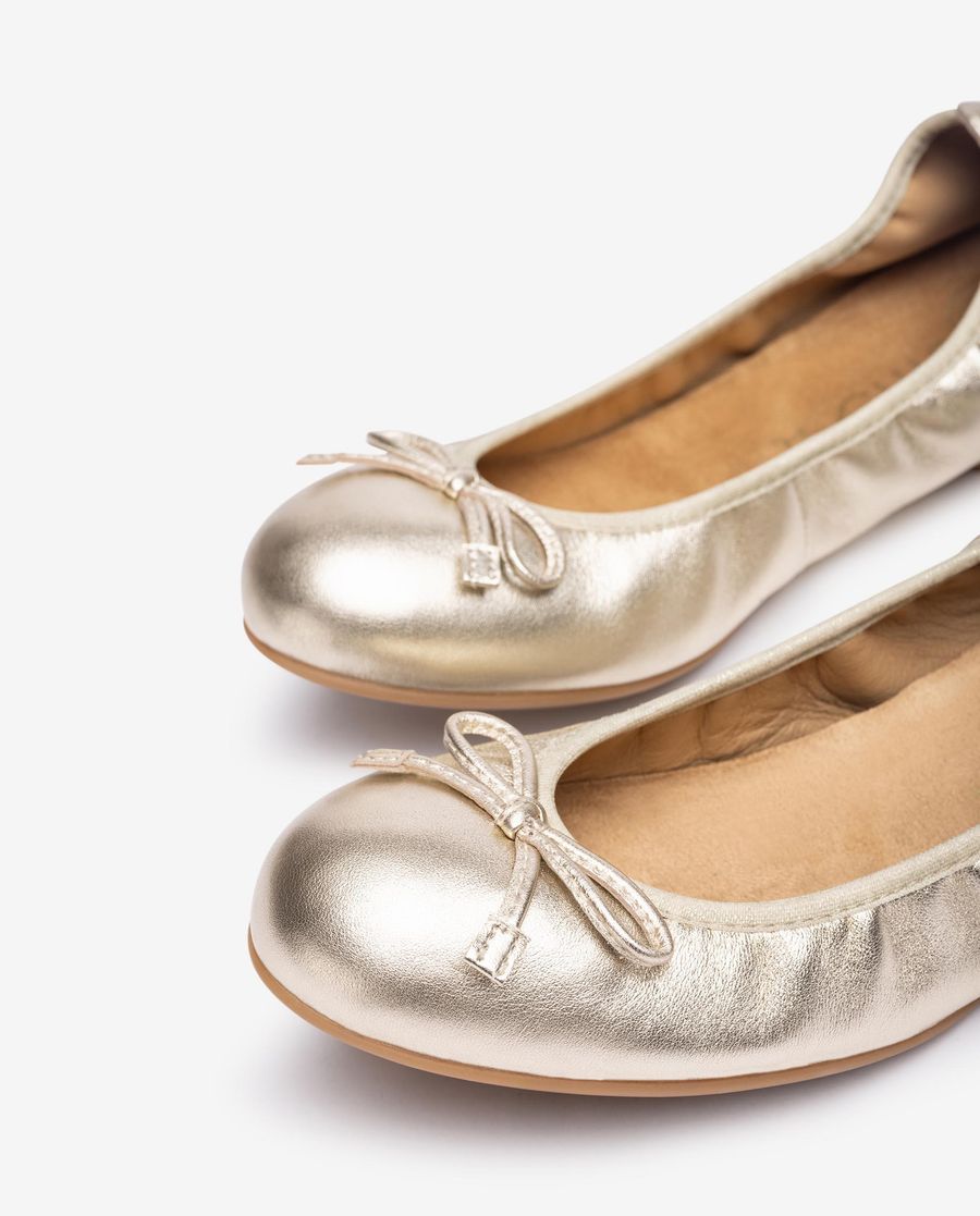 Ballerines Unisa à bout rond pour femme - Doré