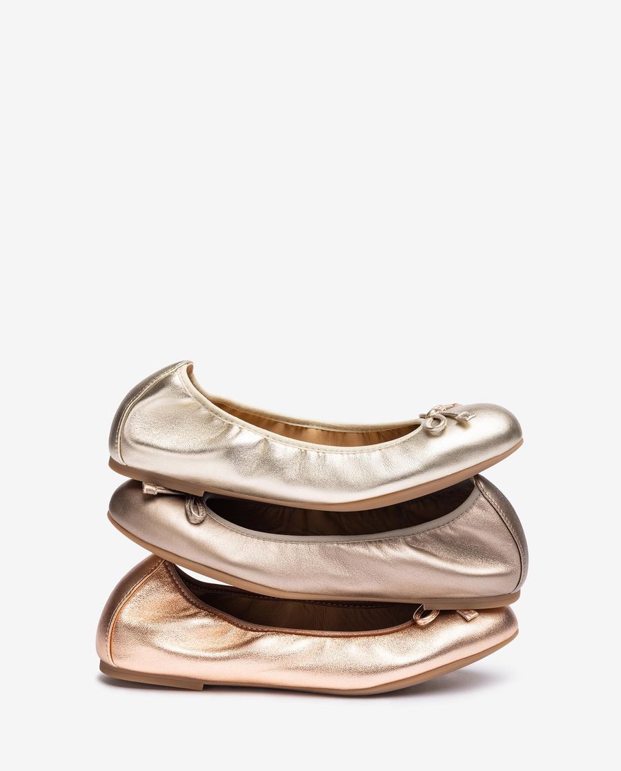 Ballerines Unisa à bout rond pour femme - Doré