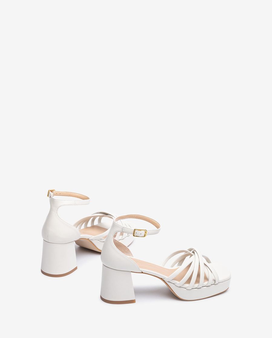 Sandales à brides en cuir Unisa pour femme - Blanc