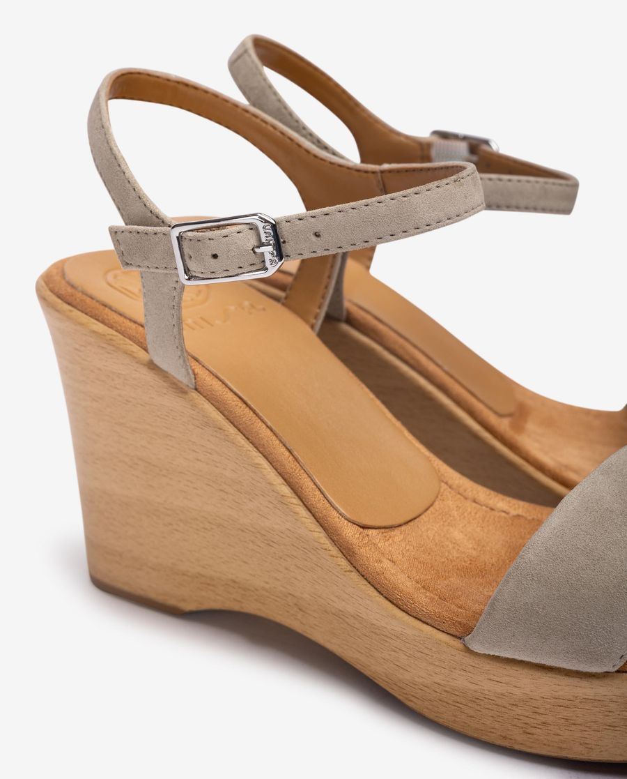 Sandale compensée effet bois Unisa pour femme - Vert