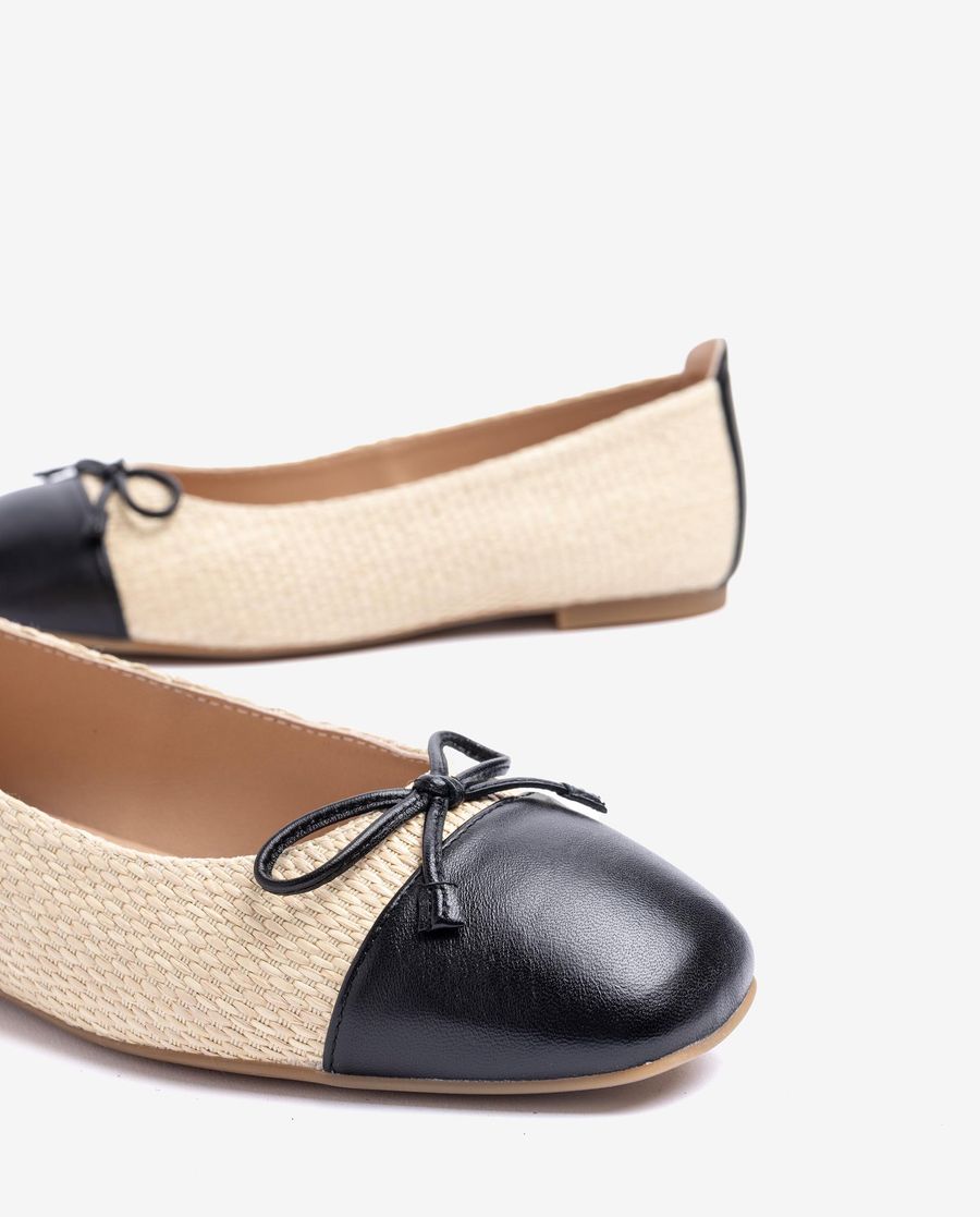 Ballerines plates Unisa en raphia à bout carré pour femme - Marron