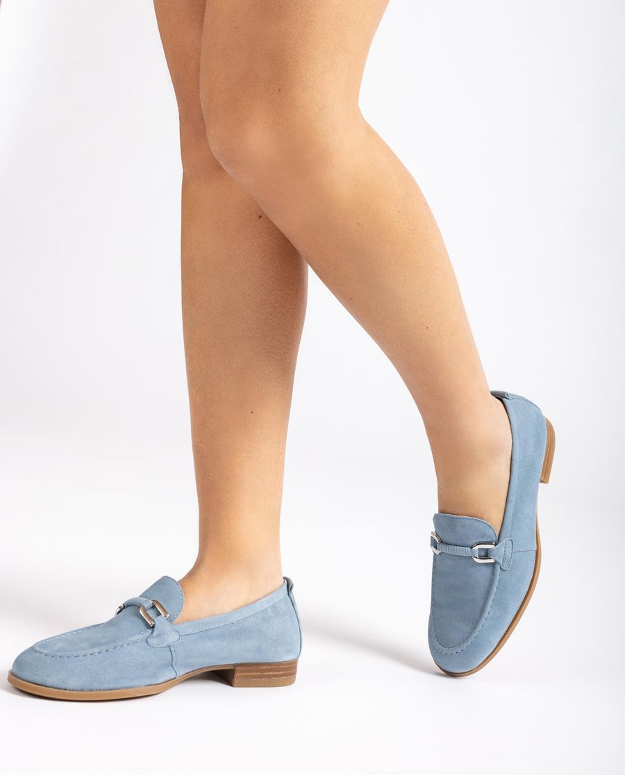 Mocassin Unisa pour femme avec ornements en cuir assortis - Bleu
