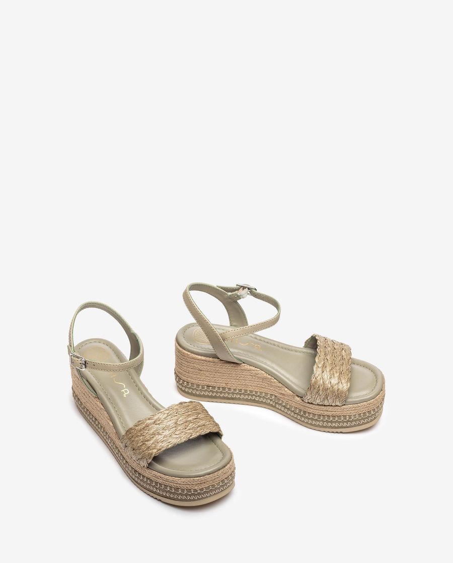 Sandales en raphia Unisa pour femme - Vert
