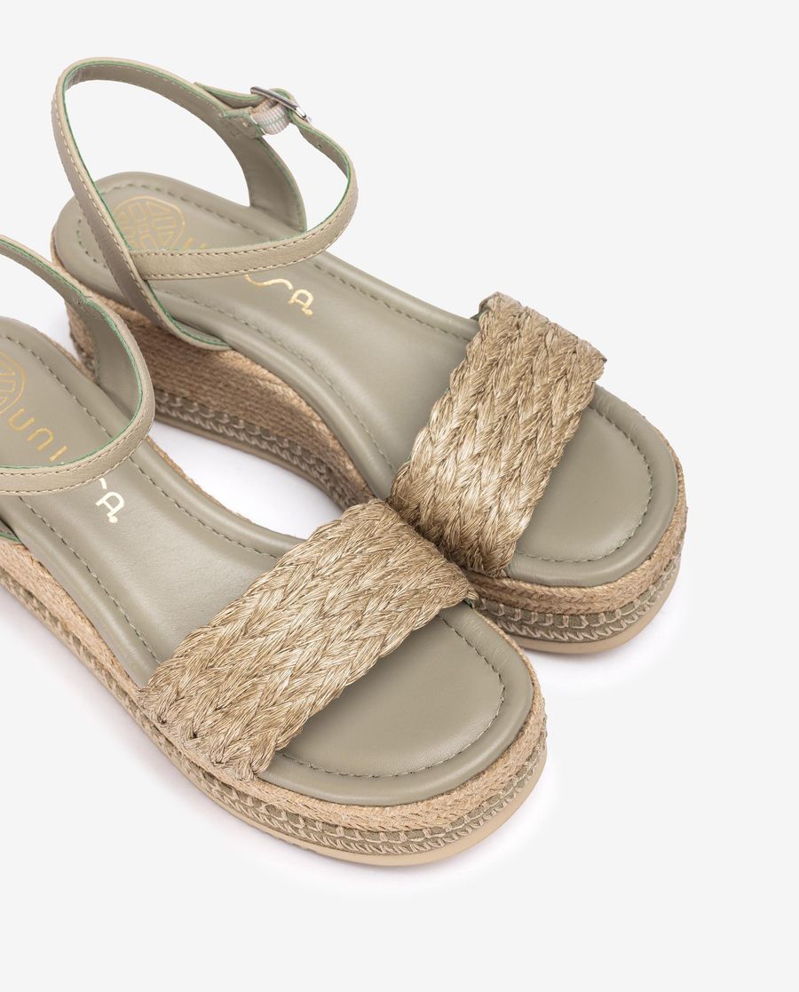 Sandales en raphia Unisa pour femme - Vert
