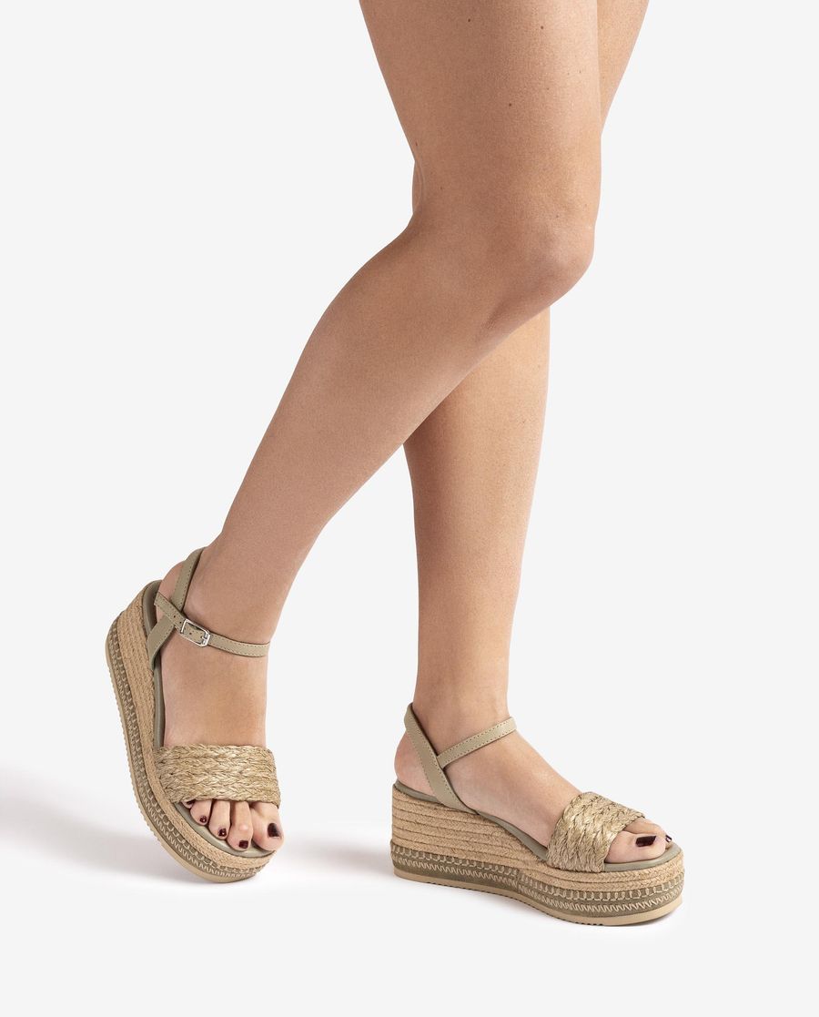 Sandales en raphia Unisa pour femme - Vert