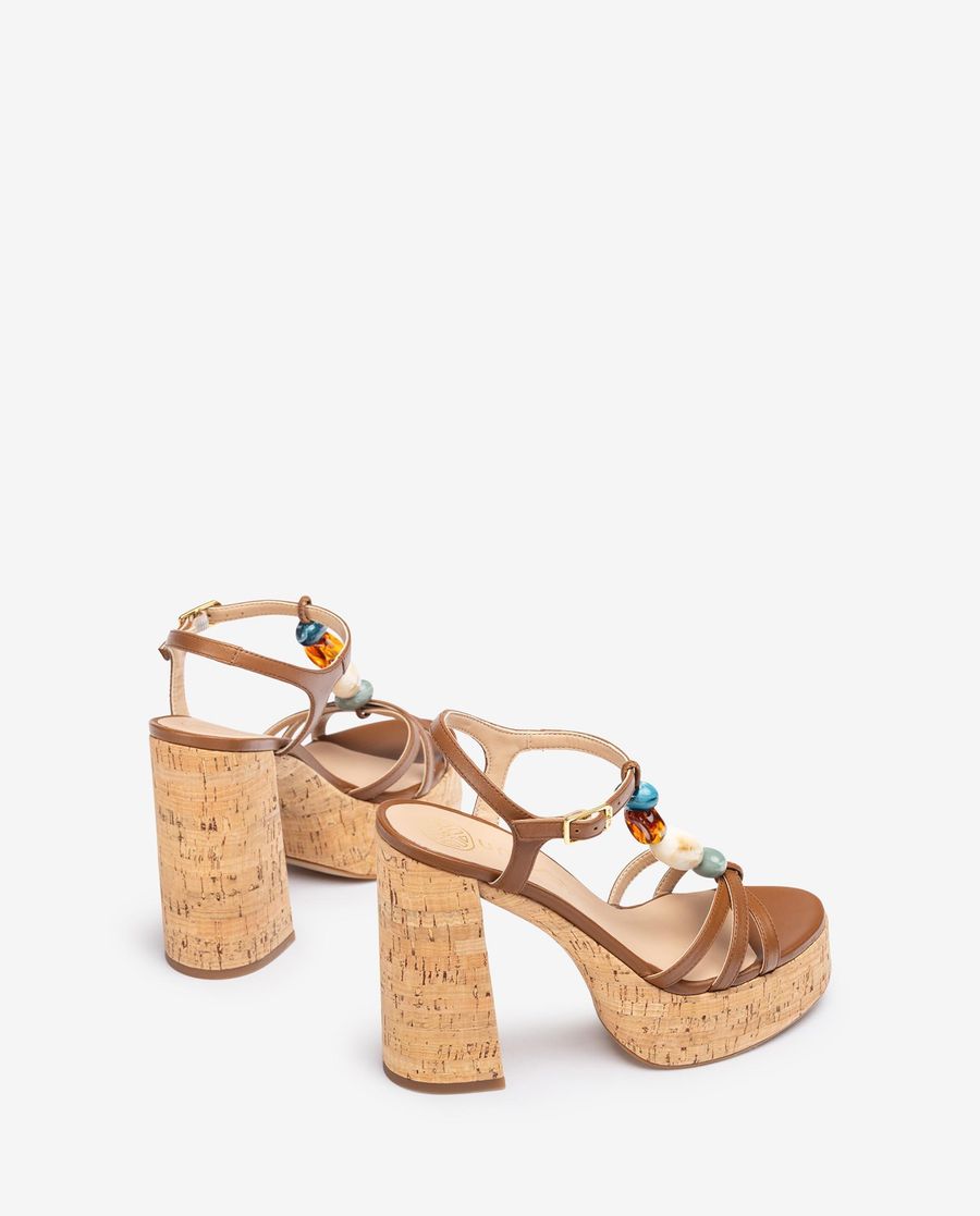 Unisa femme Sandale à talons hauts ornée - Marron