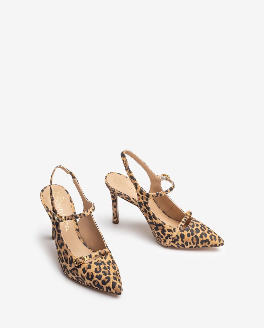 Chaussures à bride arrière avec boucles Unisa pour femme - Marron
