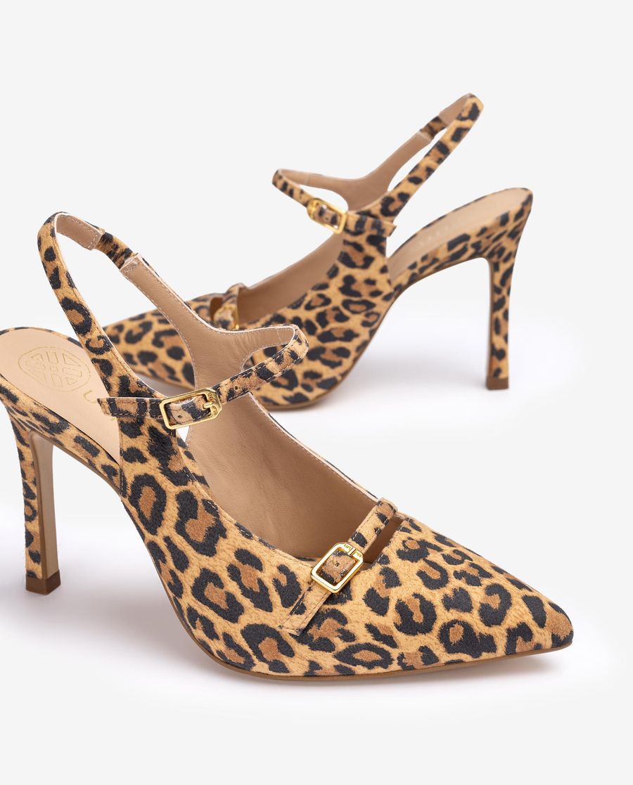 Chaussures à bride arrière avec boucles Unisa pour femme - Marron