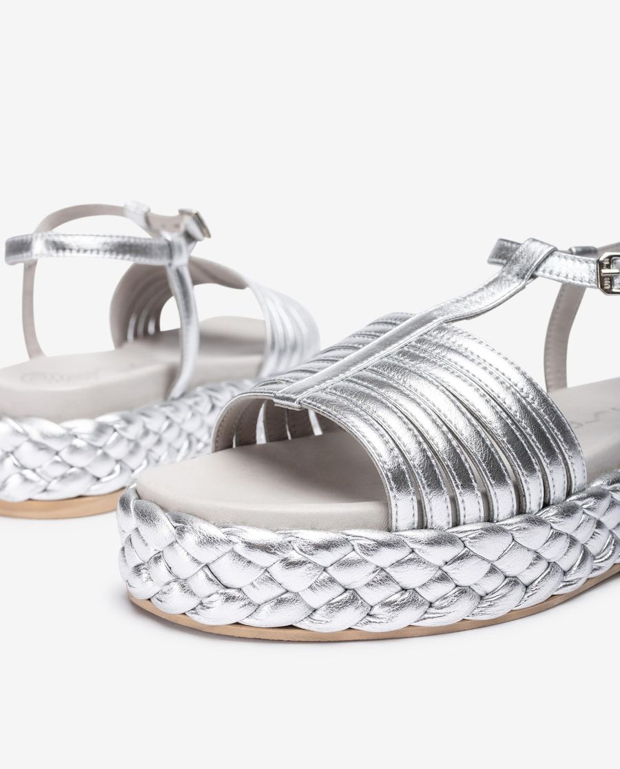 Sandales tressées Unisa pour femme - Argenté