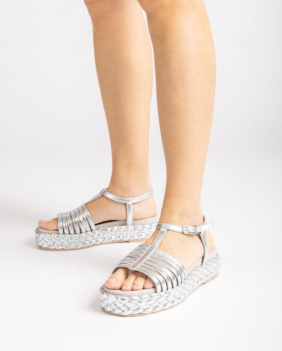 Sandales tressées Unisa pour femme - Argenté