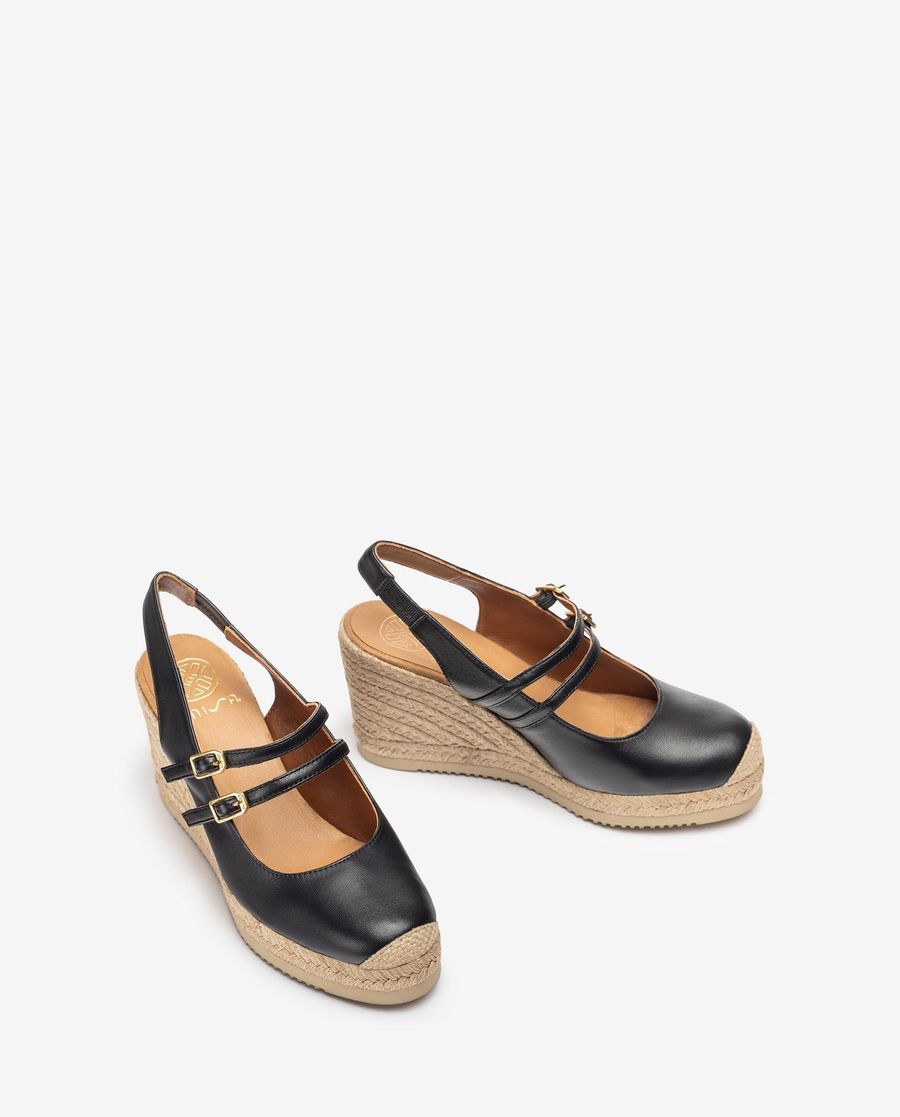 Espadrilles hautes à bride arrière Unisa - Noir