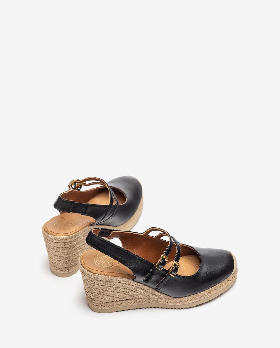Espadrilles hautes à bride arrière Unisa - Noir