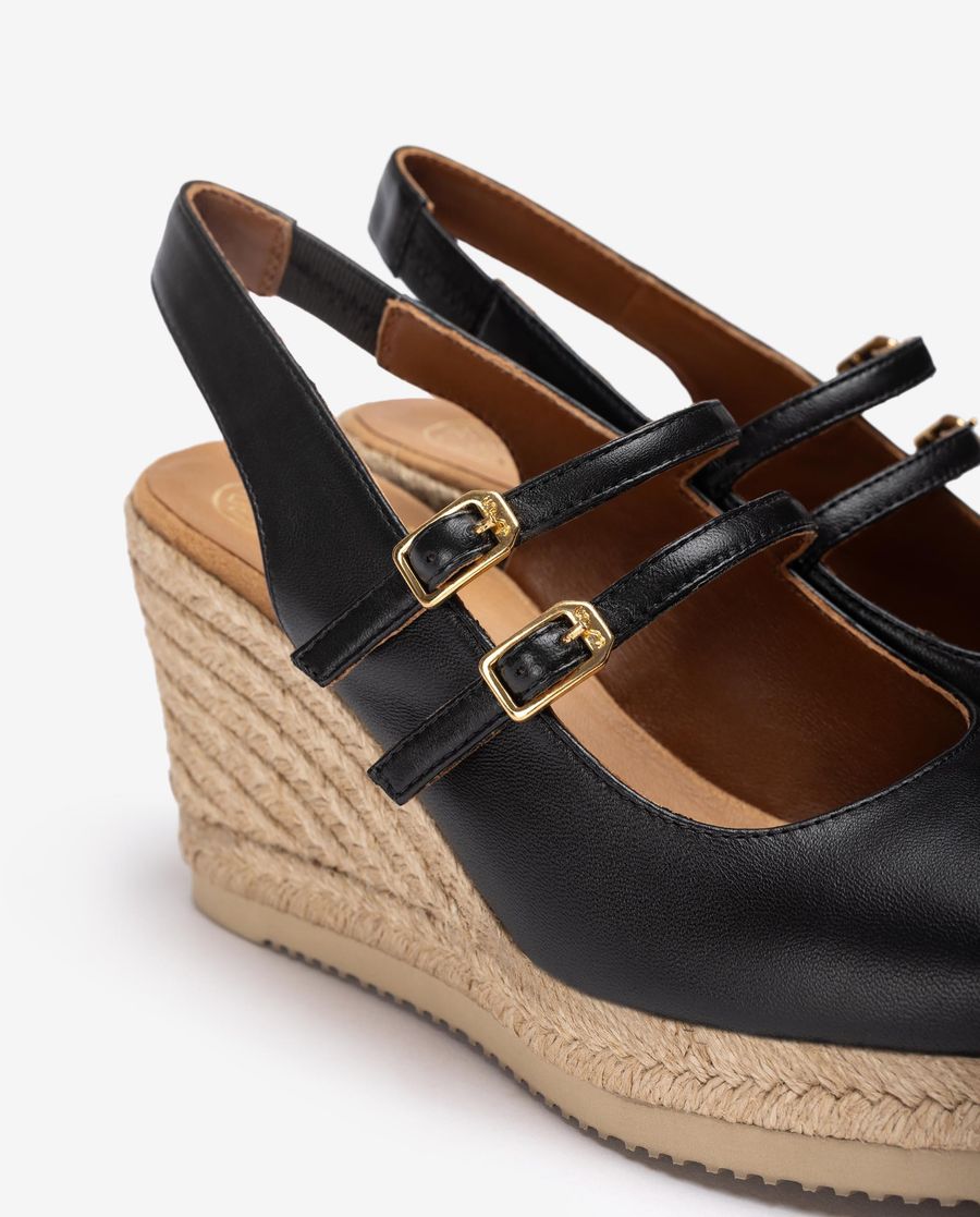 Espadrilles hautes à bride arrière Unisa - Noir