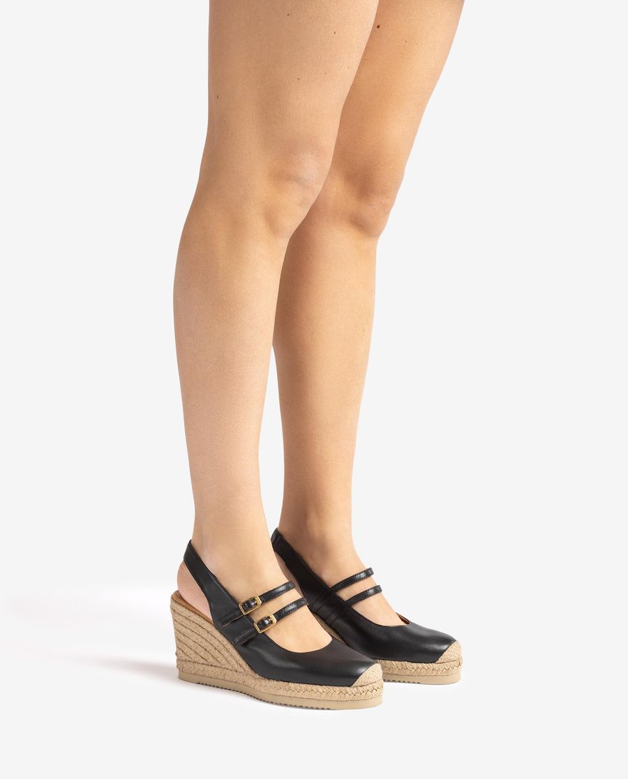 Espadrilles hautes à bride arrière Unisa - Noir