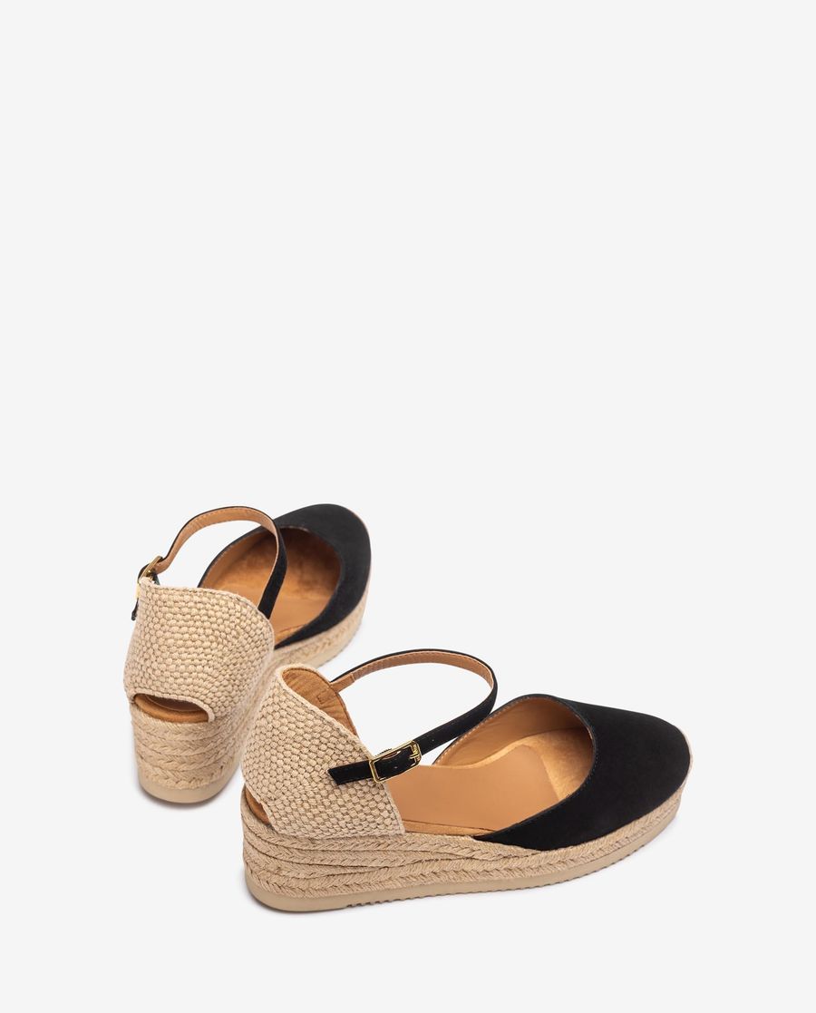 Espadrilles compensées en daim Unisa Femme - Noir