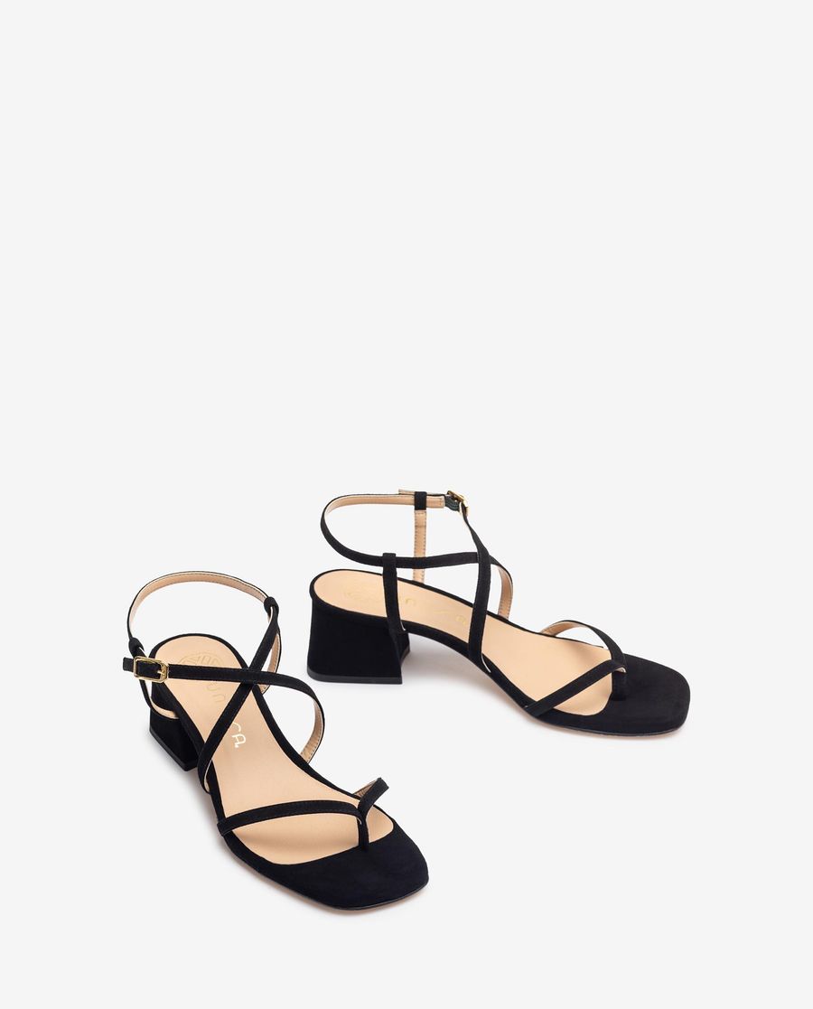 Sandales esclaves à talon large Unisa pour femme - Noir