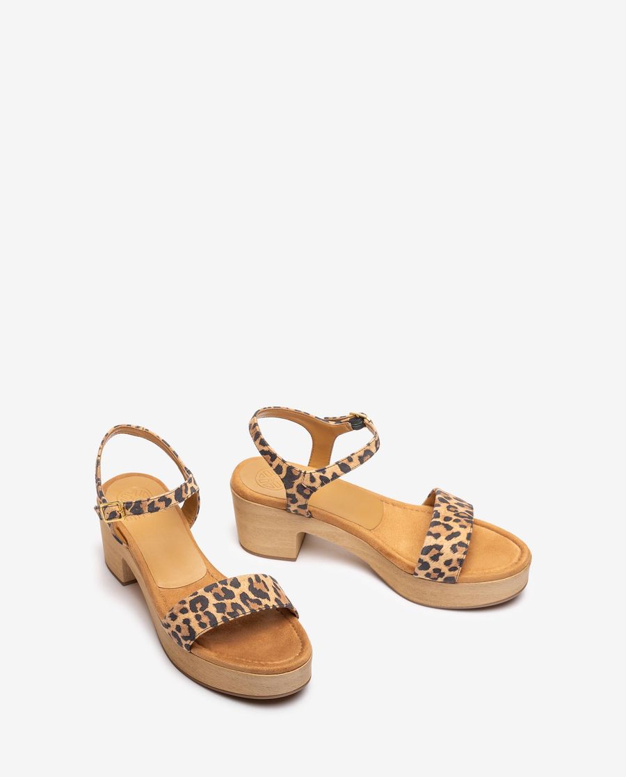 Sandales Unisa effet bois pour femme - Marron