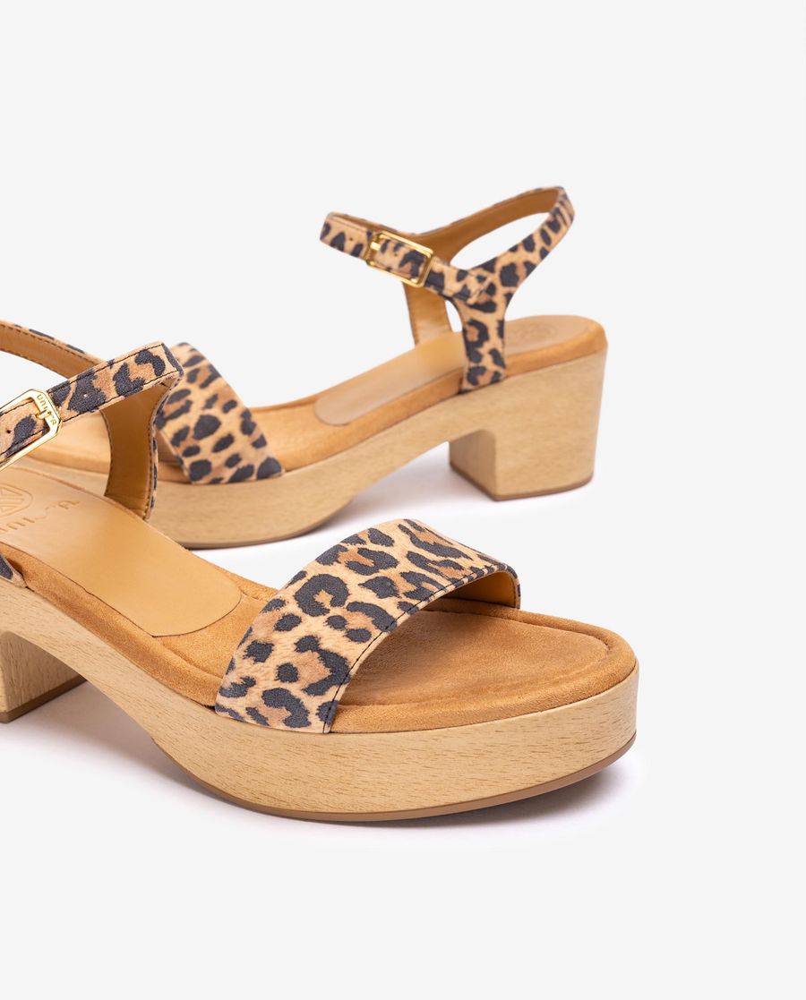 Sandales Unisa effet bois pour femme - Marron