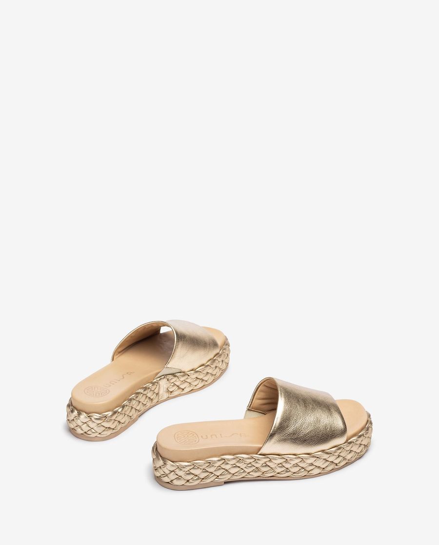 Sandales Unisa à brides croisées pour femme - Doré