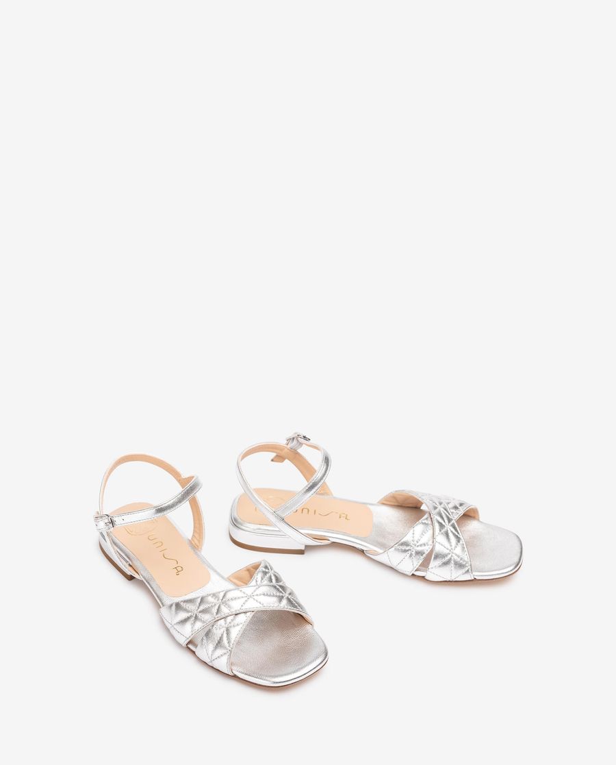 Sandales à talon bas Unisa pour femme - Argent