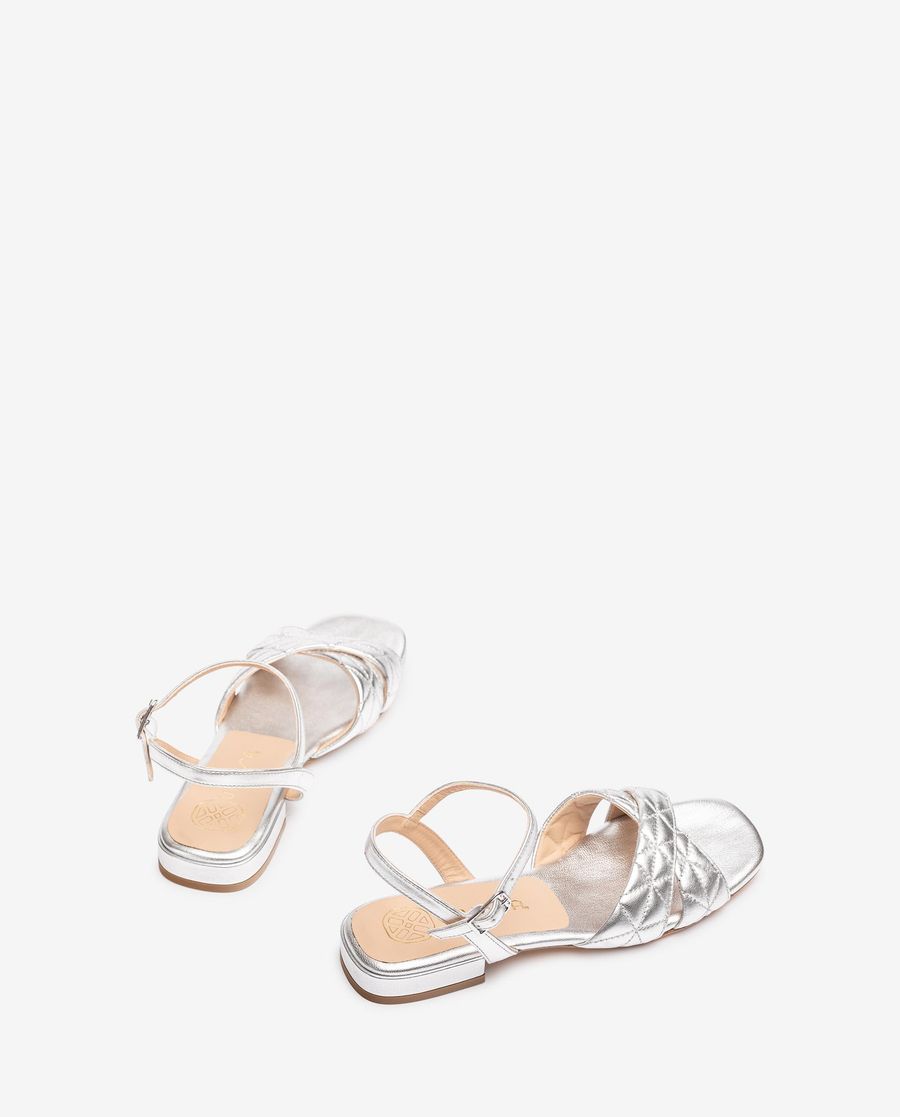 Sandales à talon bas Unisa pour femme - Argent