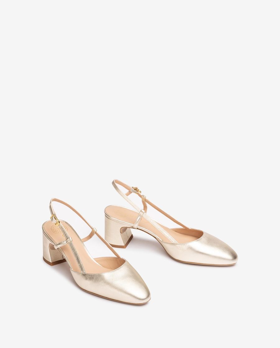 Ballerines à bout rond et bride arrière Unisa pour femme - Doré