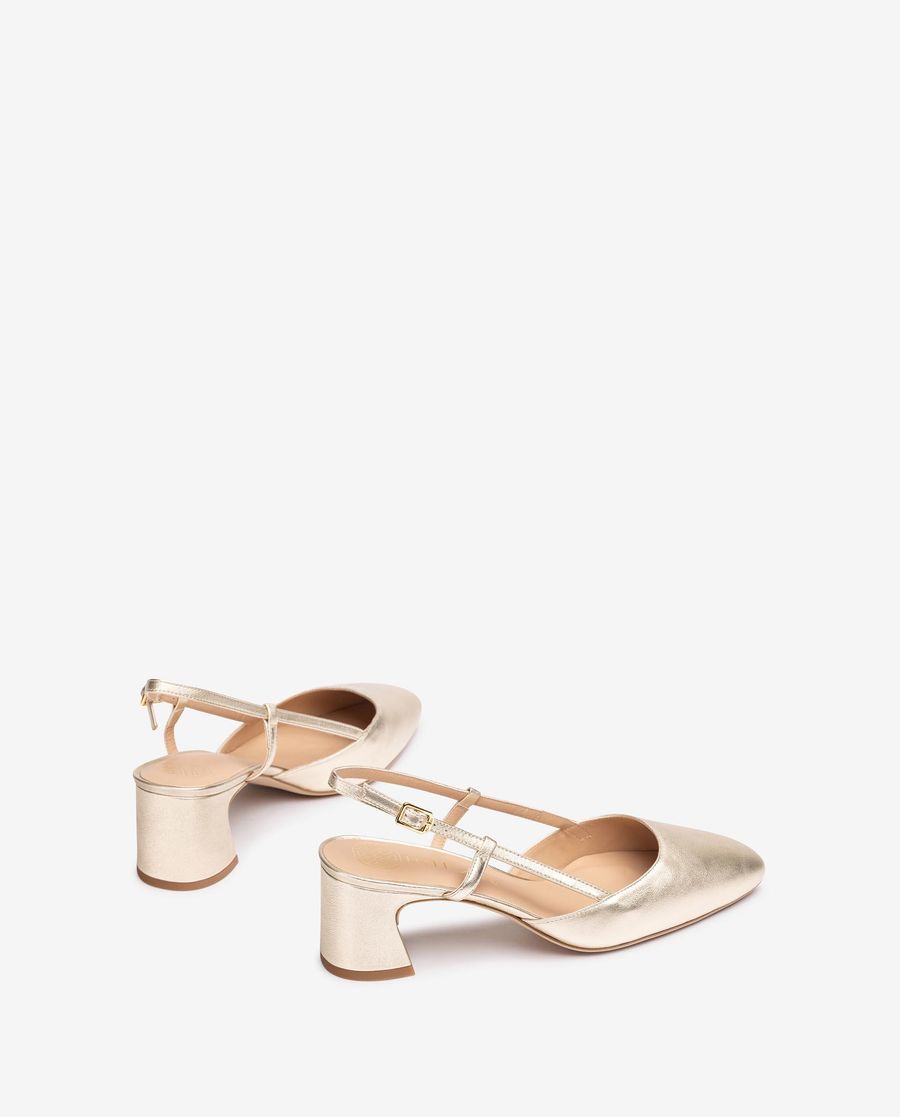 Ballerines à bout rond et bride arrière Unisa pour femme - Doré