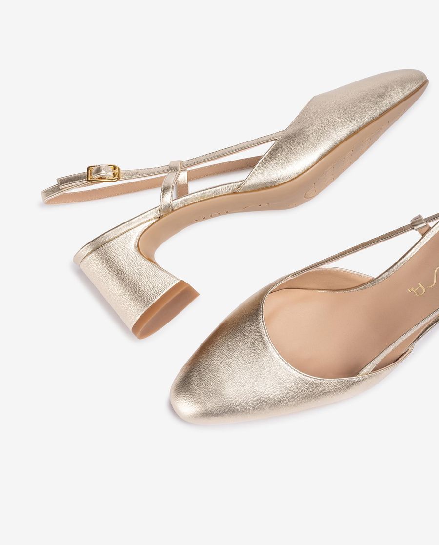 Ballerines à bout rond et bride arrière Unisa pour femme - Doré