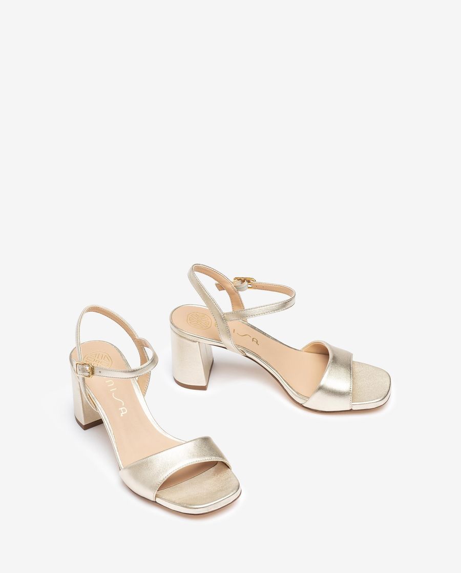 Sandales en cuir métallisé Unisa pour femme - Doré