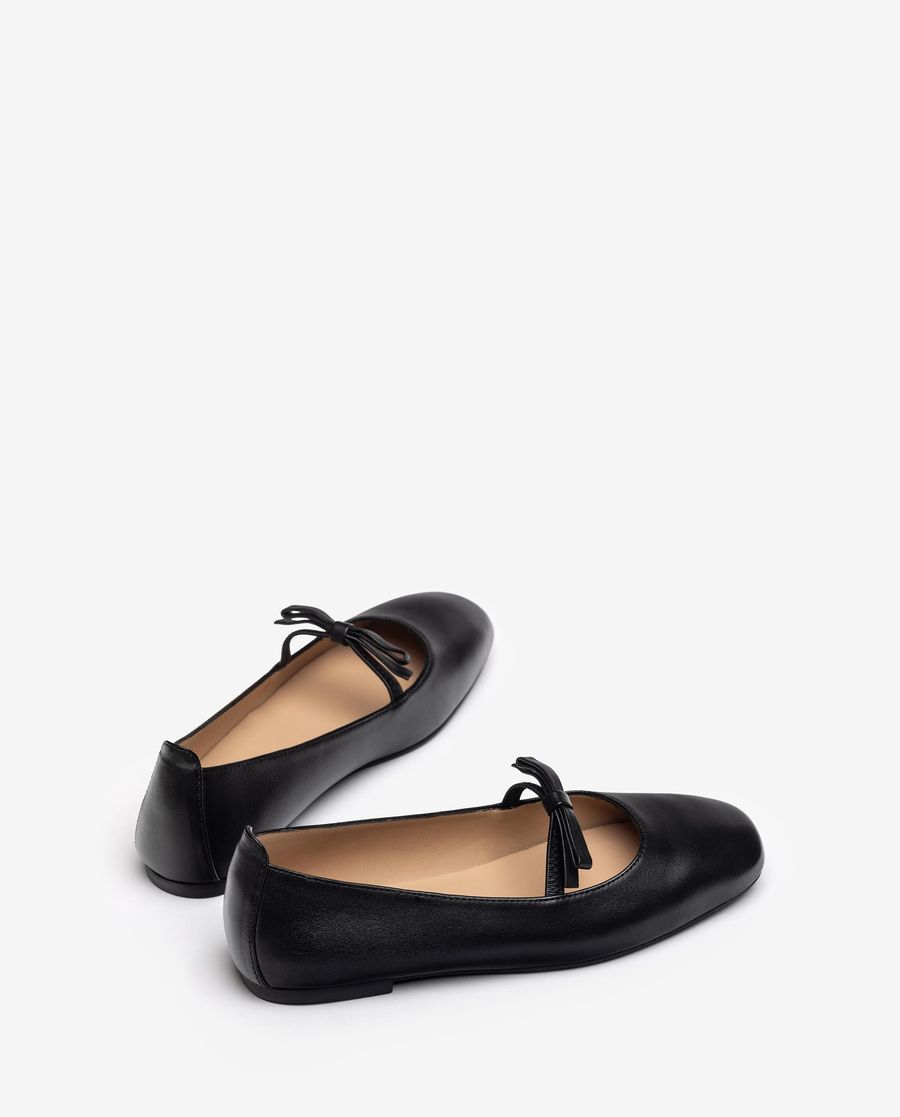 Ballerines à bout carré avec nœud Unisa - Noir